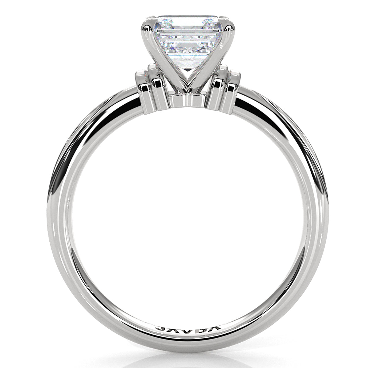 4.2g Ridged Solitaire Prong Set Lab Grown Diamond Engagement Ring IGI Certified 2.6mm 1.00 Ctw.